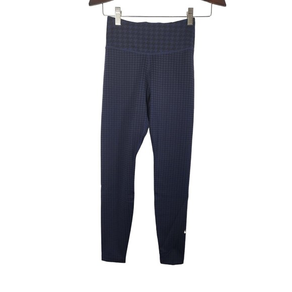 Nike Dri-FIT Women's Navy Blue 7/8  Midnight‎ Navy & Black Leggings Size XS - Picture 4 of 12
